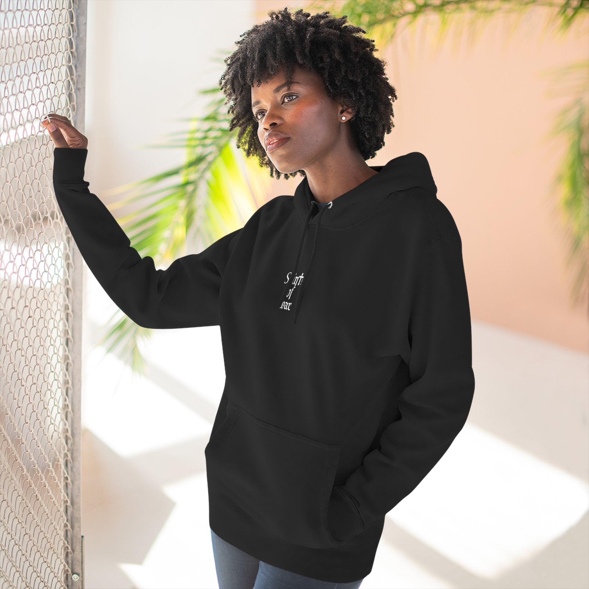 Defend Us in Battle Three-Panel Fleece Hoodie, Gothic Hoodie, Unisex Sweatshirt, Casual Wear, Streetwear, Gift for Him/Her