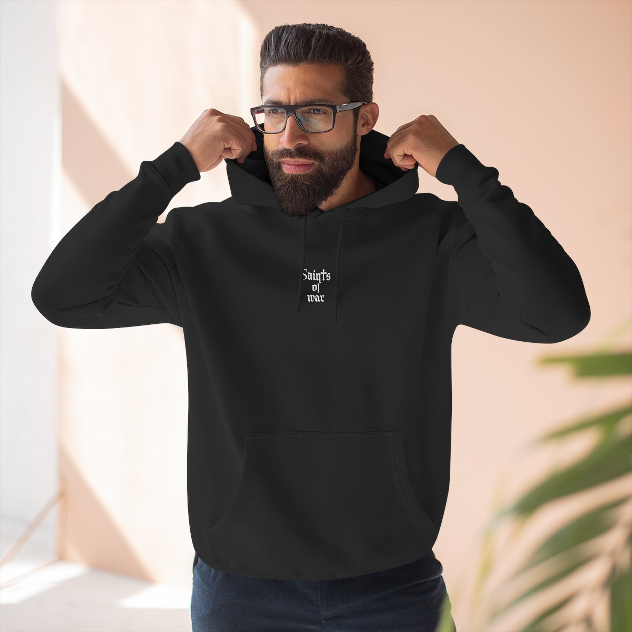 Defend Us in Battle Three-Panel Fleece Hoodie, Gothic Hoodie, Unisex Sweatshirt, Casual Wear, Streetwear, Gift for Him/Her